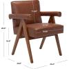 Safavieh Home Collection Suri Navy and Walnut Mid-Century Arm Chair(Cognac / Walnut)