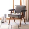 Safavieh Home Collection Suri Navy and Walnut Mid-Century Arm Chair(Dark Grey / Walnut)