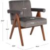 Safavieh Home Collection Suri Navy and Walnut Mid-Century Arm Chair(Dark Grey / Walnut)