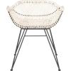 Safavieh Home Jadis White and Dark Grey Leather Woven Dining Chair, Set of 2