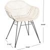 Safavieh Home Jadis White and Dark Grey Leather Woven Dining Chair, Set of 2