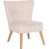 Safavieh Home June Retro Glam Blush Pink Velvet and Natural Accent Chair(Blush / Natural)