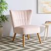 Safavieh Home June Retro Glam Blush Pink Velvet and Natural Accent Chair(Blush / Natural)