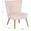 Safavieh Home June Retro Glam Blush Pink Velvet and Natural Accent Chair(Blush / Natural)