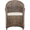 SAFAVIEH Home Collection Callista Yellow Wicker Club Chair(Black Wash)