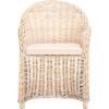 SAFAVIEH Home Collection Callista Yellow Wicker Club Chair(White Washed)