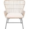 SAFAVIEH Home Collection Lenu Rattan White Cushion Accent Chair, Natural/Black (ACH6510B)(Grey White Wash / Black)