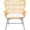 SAFAVIEH Home Collection Lenu Rattan White Cushion Accent Chair, Natural/Black (ACH6510B)(Natural / Black)
