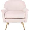 Safavieh Home Brienne Retro Glam Navy Velvet and Brass Arm Chair(Blush / Brass)