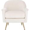 Safavieh Home Brienne Retro Glam Navy Velvet and Brass Arm Chair(Ivory / Brass)