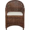 Safavieh Home Collection Hemi Brown & White Striped Wicker Club Chair, Standard