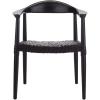 Safavieh Home Collection Juneau Leather Woven Natural and Off-White Accent Chair(Black)