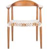 Safavieh Home Collection Juneau Leather Woven Natural and Off-White Accent Chair(Natural / White)