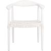 Safavieh Home Collection Juneau Leather Woven Natural and Off-White Accent Chair(White)