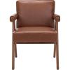 Safavieh Home Collection Suri Navy and Walnut Mid-Century Arm Chair(Cognac / Walnut)