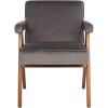 Safavieh Home Collection Suri Navy and Walnut Mid-Century Arm Chair(Dark Grey / Walnut)