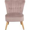 Safavieh Home June Retro Glam Blush Pink Velvet and Natural Accent Chair(Mauve / Natural)