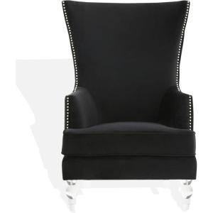 Safavieh Couture Geode Modern Light Blue Wingback Chair(Black)