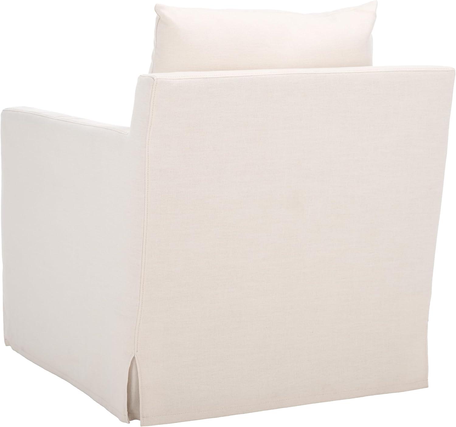 image:imageSAFAVIEH Home Collection Hadara Bone Linen Swivel Accent Club Chair Fully Assembled