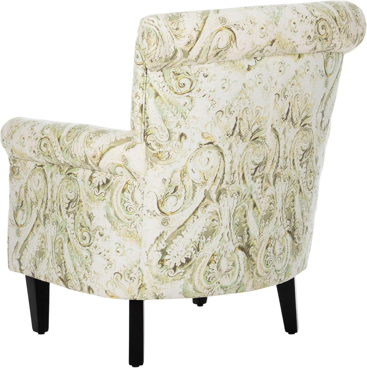 image:imageSAFAVIEH Home Collection Hazina Light Blue Geometric Ogee Club ChairGreen