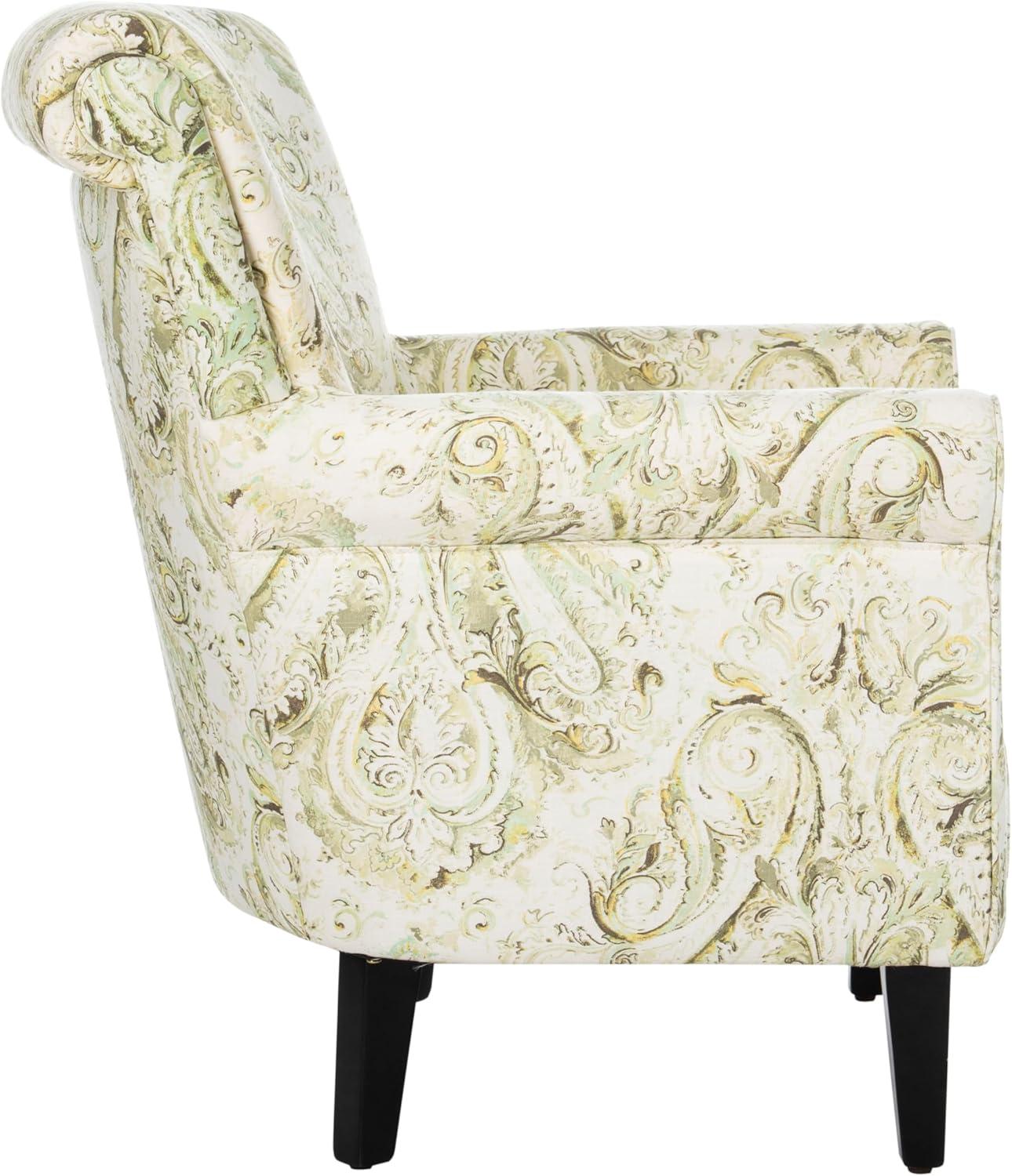 image:imageSAFAVIEH Home Collection Hazina Light Blue Geometric Ogee Club ChairGreen