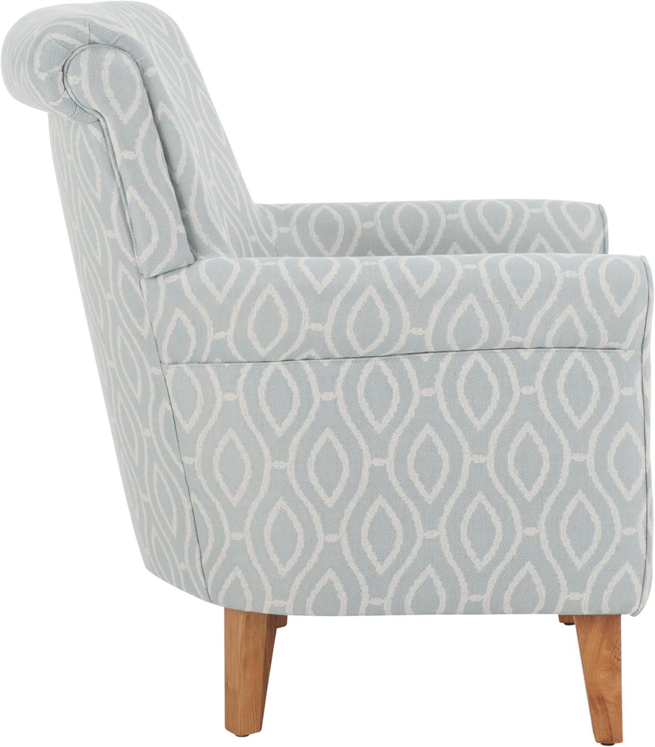 image:imageSAFAVIEH Home Collection Hazina Light Blue Geometric Ogee Club ChairLight Blue