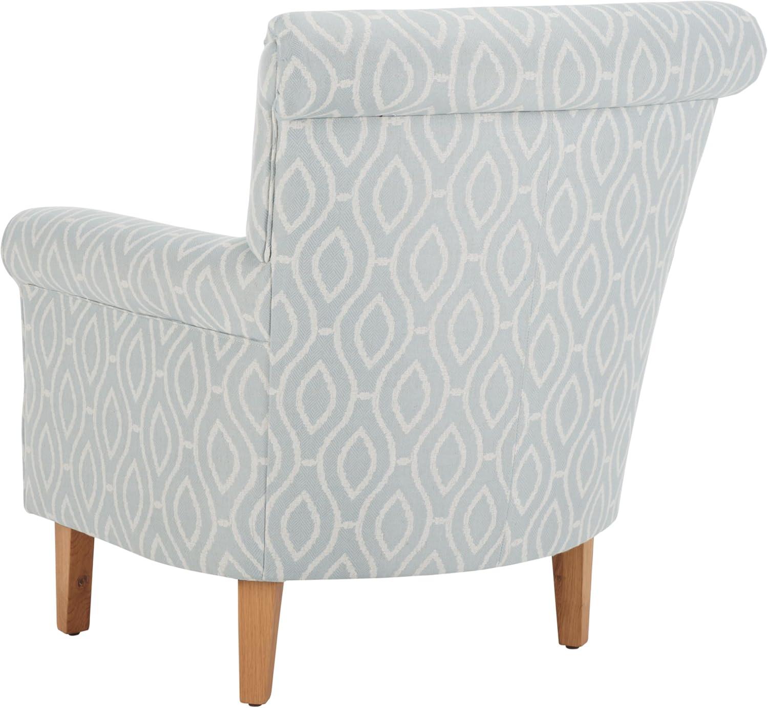image:imageSAFAVIEH Home Collection Hazina Light Blue Geometric Ogee Club ChairLight Blue
