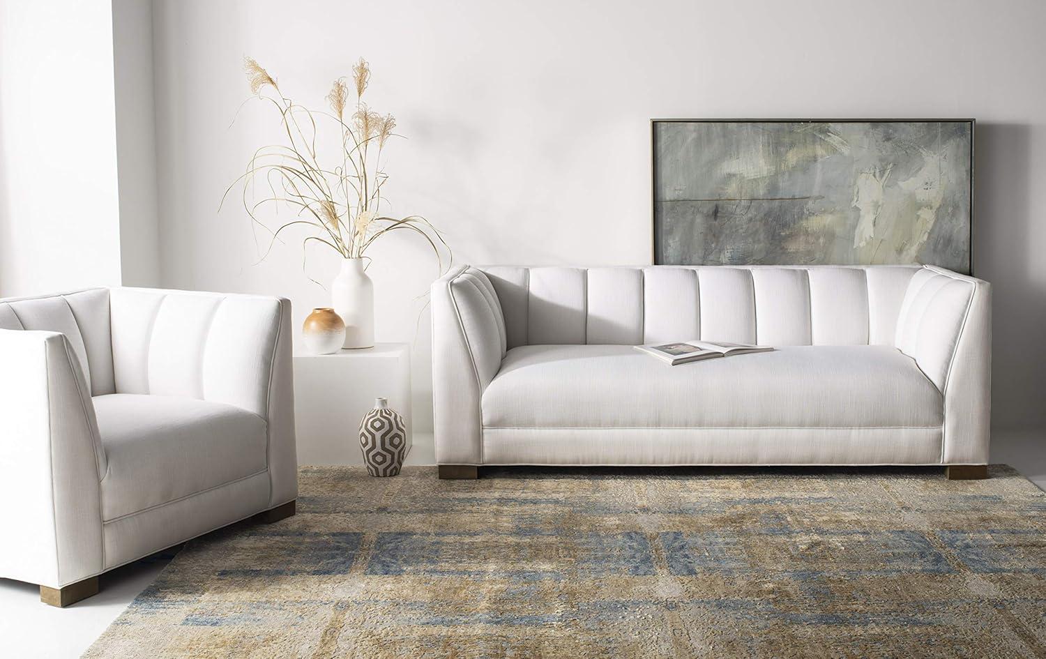 image:imageSafavieh Couture Home Beverly White Channel Tufted Club Chair