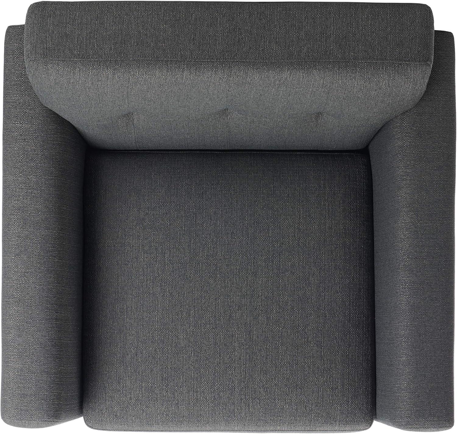 image:imageSafavieh Couture Home Opal MidCentury Slate Grey Linen Tufted Arm ChairSlate Grey