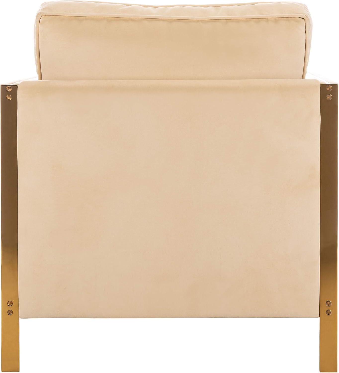 image:imageSafavieh Couture Home Reign Cream Velvet and Gold Club ChairCream