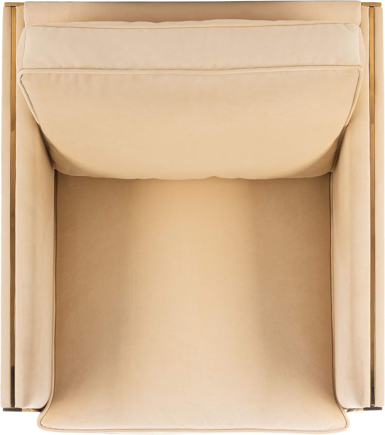 image:imageSafavieh Couture Home Reign Cream Velvet and Gold Club ChairCream
