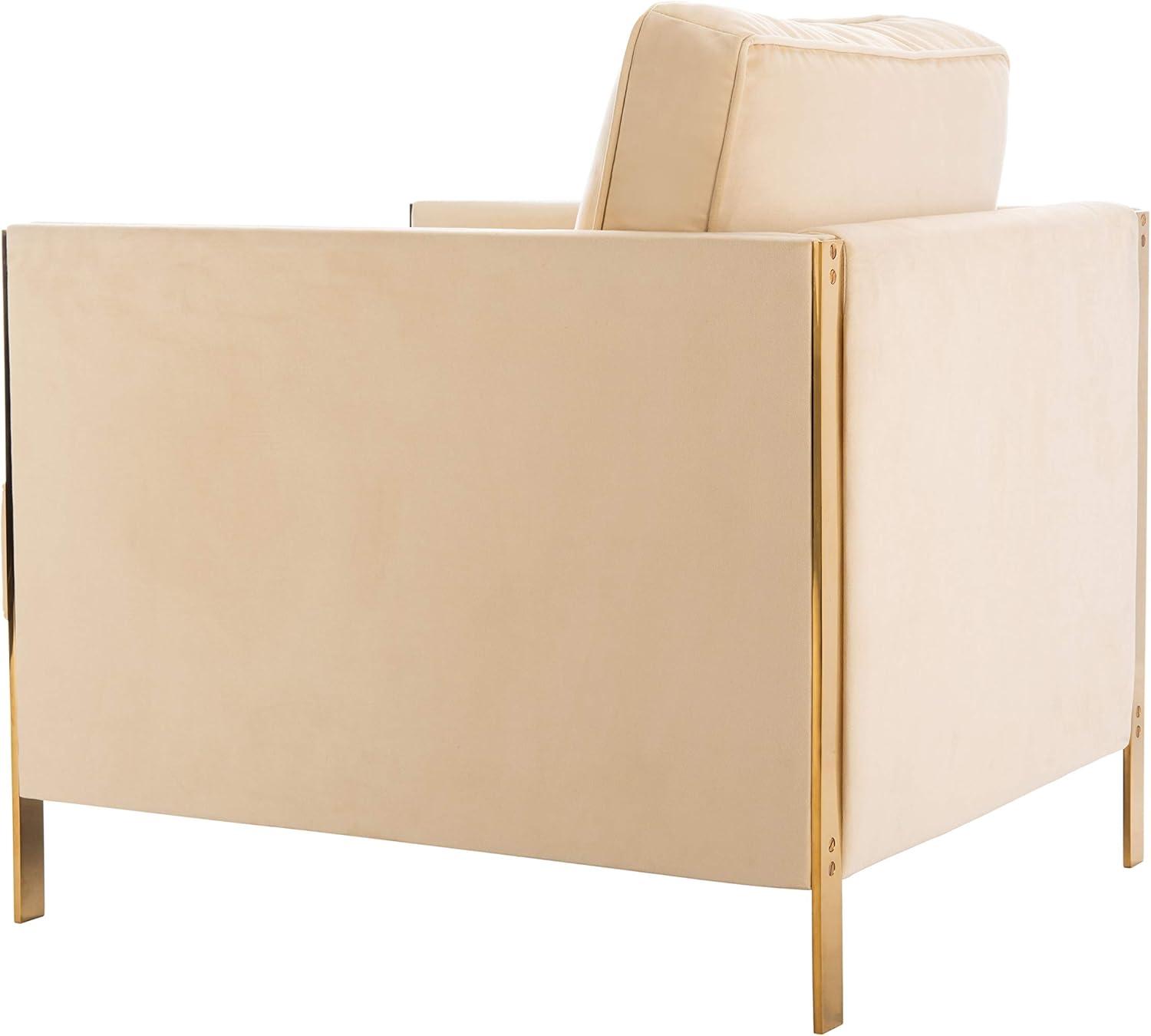 image:imageSafavieh Couture Home Reign Cream Velvet and Gold Club ChairCream