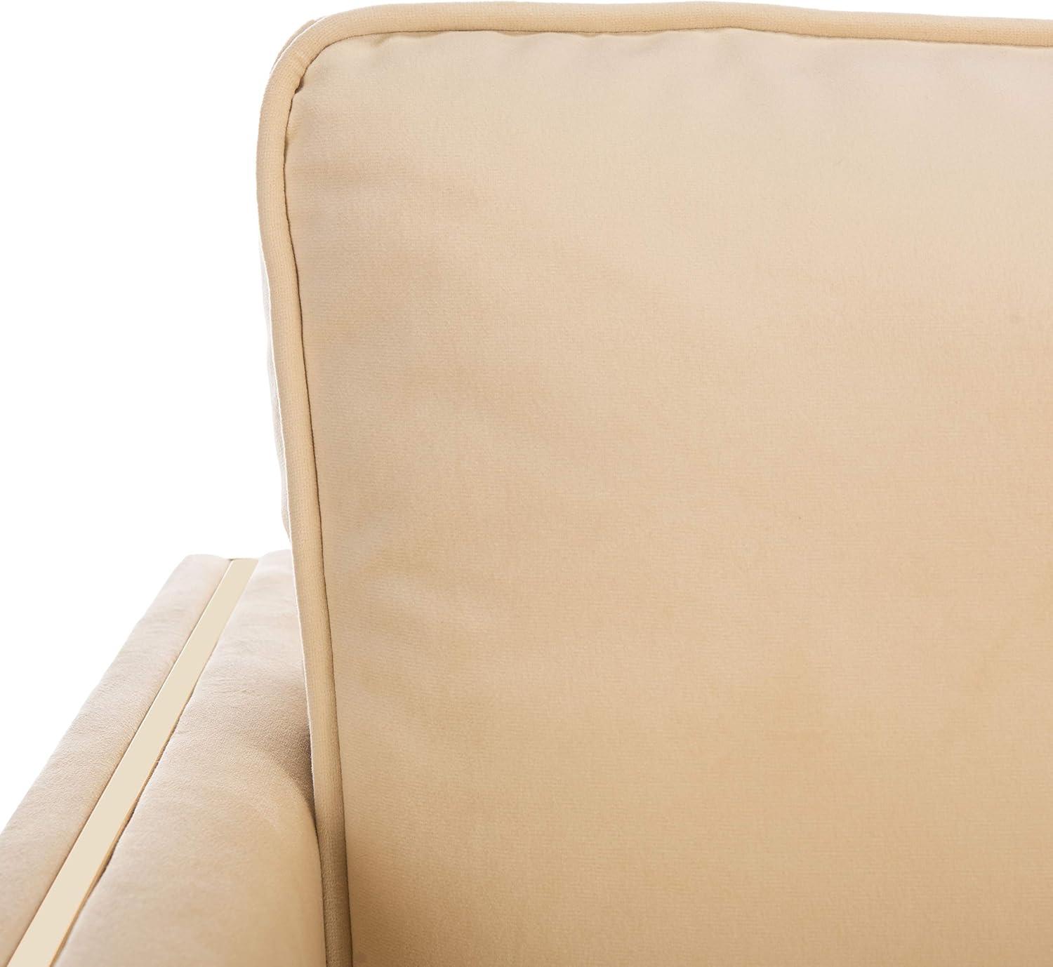 image:imageSafavieh Couture Home Reign Cream Velvet and Gold Club ChairCream