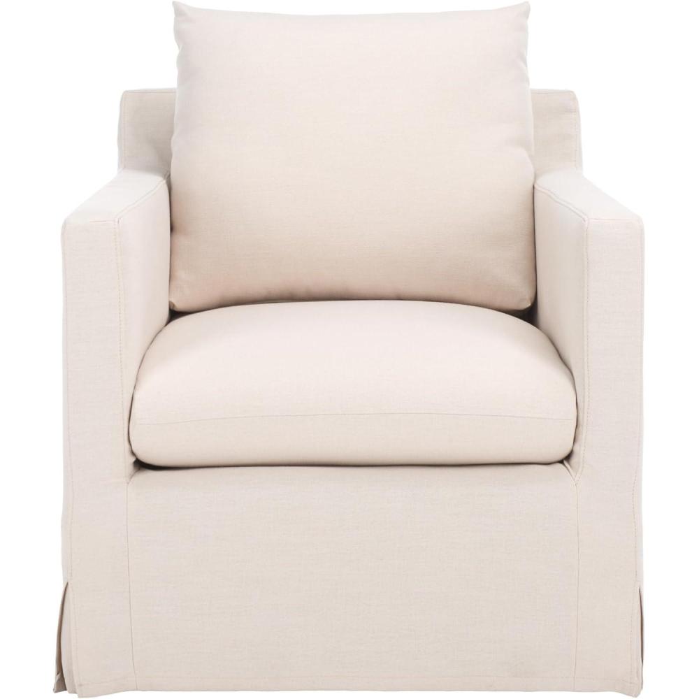 image:imageSAFAVIEH Home Collection Hadara Bone Linen Swivel Accent Club Chair Fully Assembled