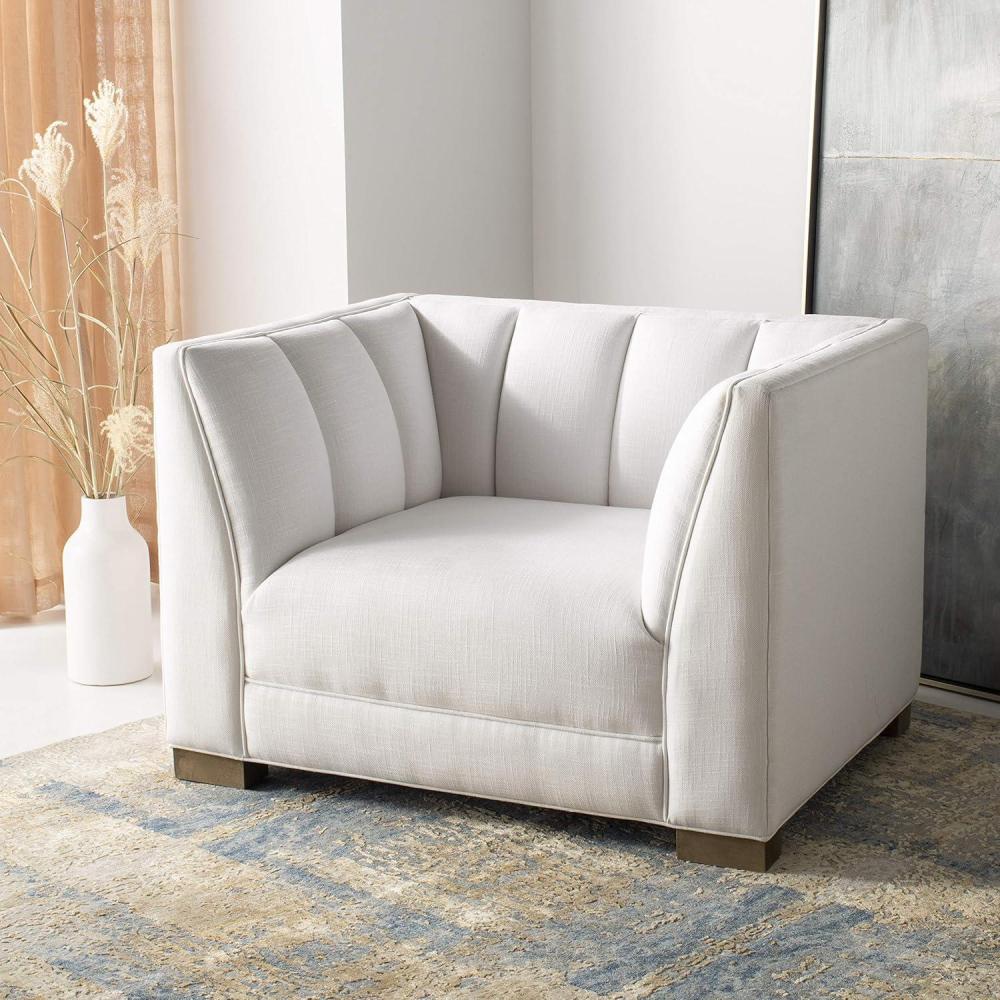 image:imageSafavieh Couture Home Beverly White Channel Tufted Club Chair
