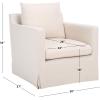 SAFAVIEH Home Collection Hadara Bone Linen Swivel Accent Club Chair (Fully Assembled)