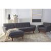 Safavieh Couture Home Opal Mid-Century Slate Grey Linen Tufted Arm Chair(Slate / Grey)