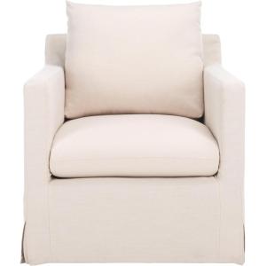 SAFAVIEH Home Collection Hadara Bone Linen Swivel Accent Club Chair (Fully Assembled)