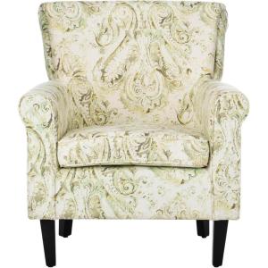 SAFAVIEH Home Collection Hazina Light Blue Geometric Ogee Club Chair(Green)