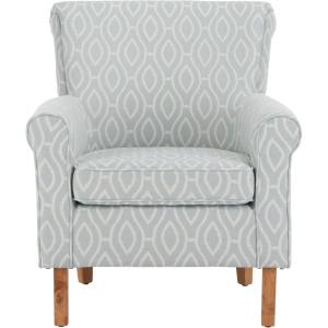 SAFAVIEH Home Collection Hazina Light Blue Geometric Ogee Club Chair(Light Blue)