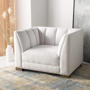 Safavieh Couture Home Beverly White Channel Tufted Club Chair