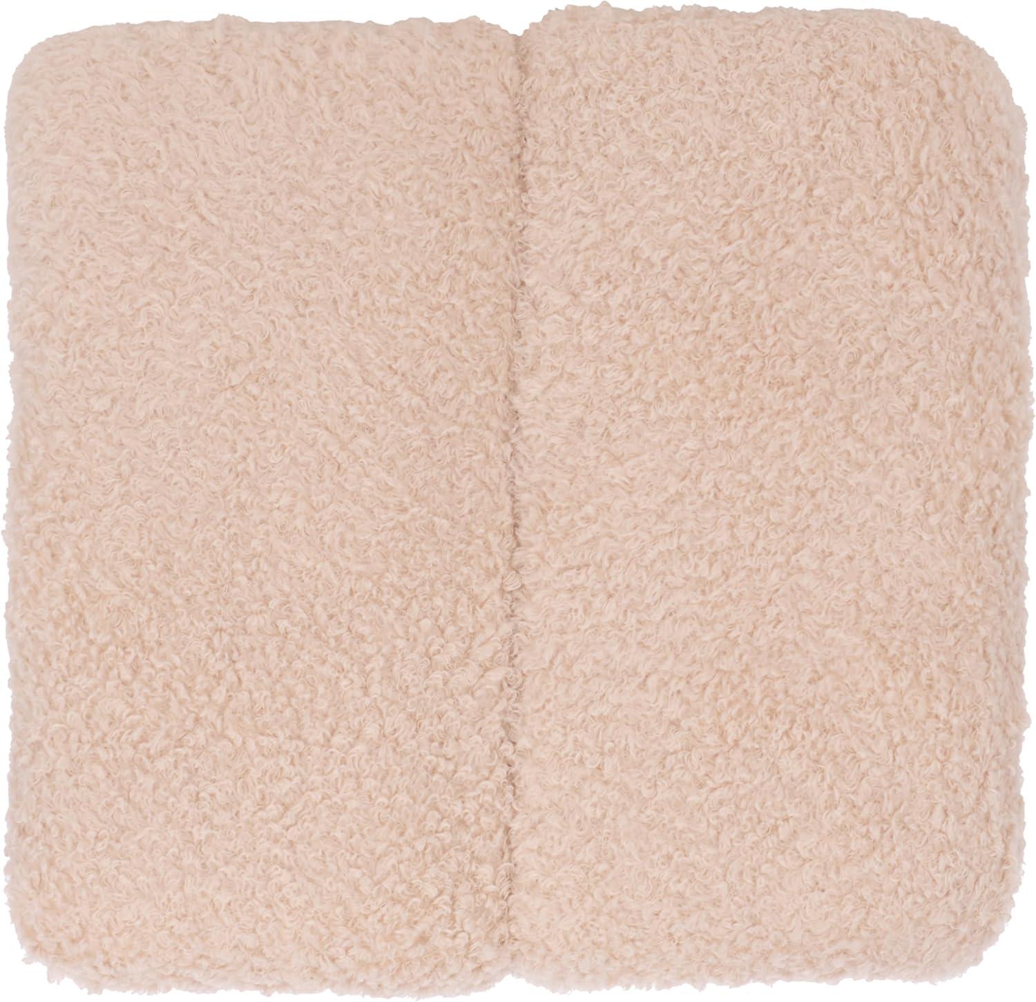 image:imageSAFAVIEH Couture Collection Tessabella Beige Teddy Fabric Ottoman Modern Sculptural Accent Seat Fully Assembled SFV5799AIvory