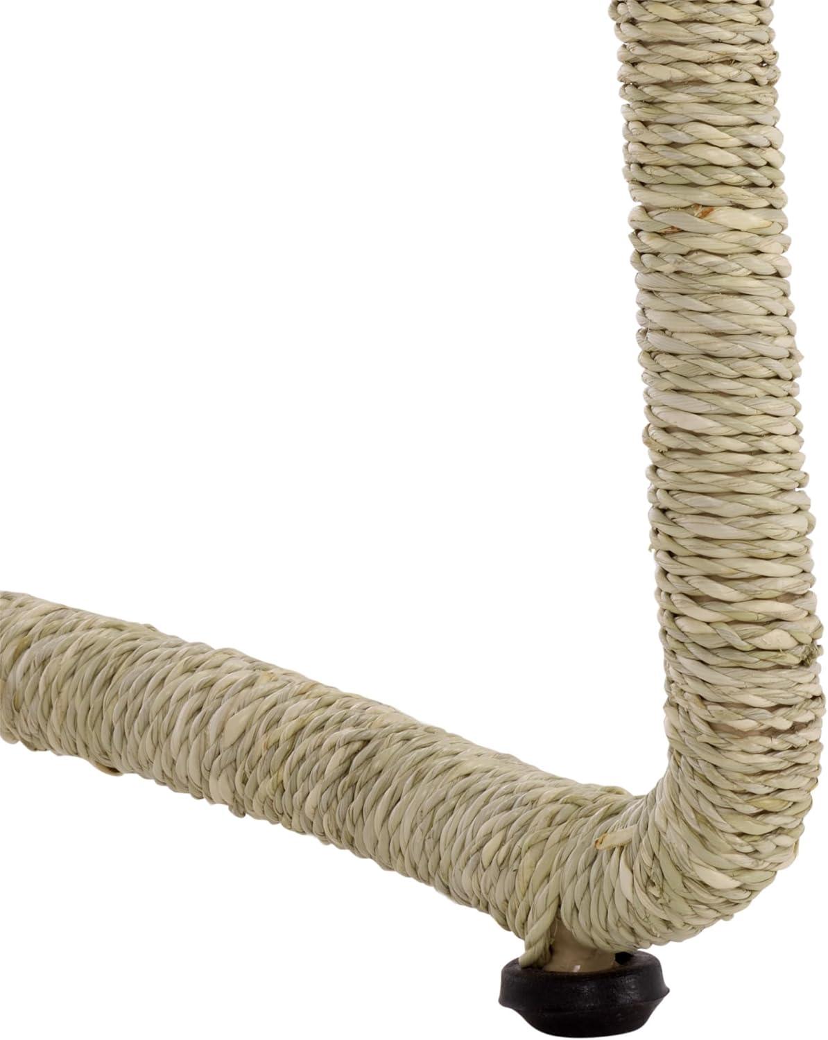 image:imageSAFAVIEH Home Collection Iveliz Natural amp White Woven Accent Ottoman Stool with Cushion Fully Assembled OTT6504ANaturalWhite