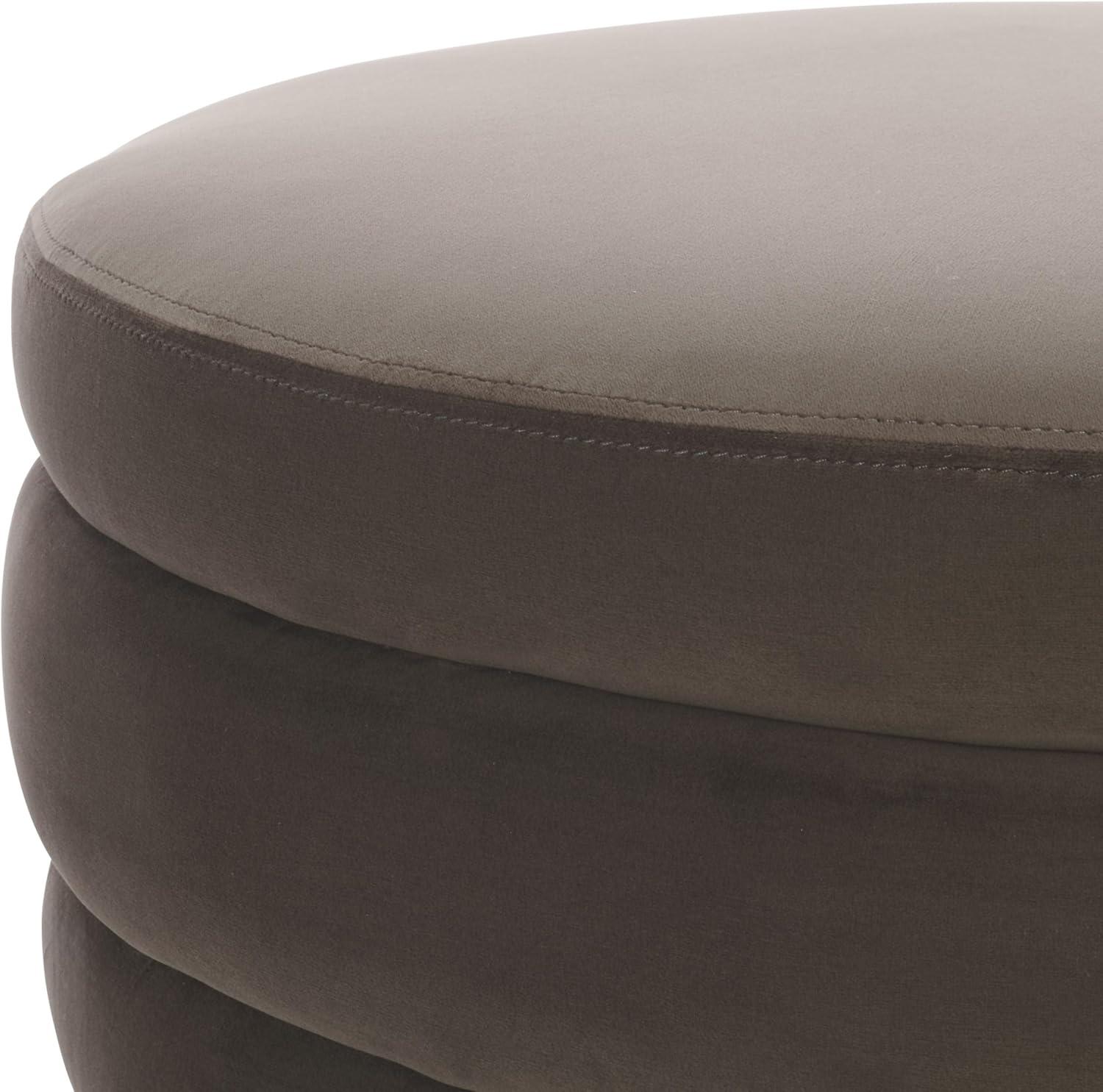 image:imageSAFAVIEH Home Collection Rohan Tan Velvet Layered Stacked Cocktail Ottoman Fully AssembledBrown