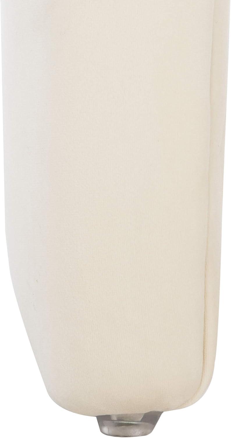 image:imageSafavieh Home Collection Kibo Modern Waterfall Cream Velvet Ottoman Fully AssembledCream