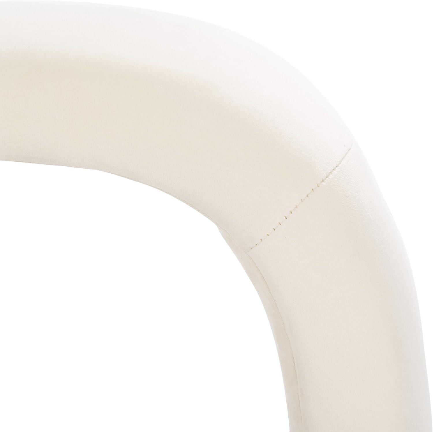 image:imageSafavieh Home Collection Kibo Modern Waterfall Cream Velvet Ottoman Fully AssembledCream
