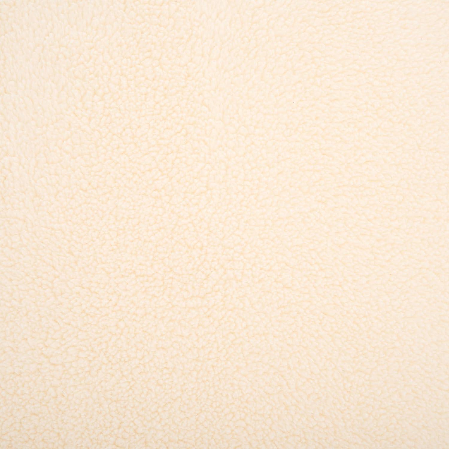 image:imageSafavieh Home Collection Kibo Modern Waterfall Cream Velvet Ottoman Fully AssembledCream Faux Shearling