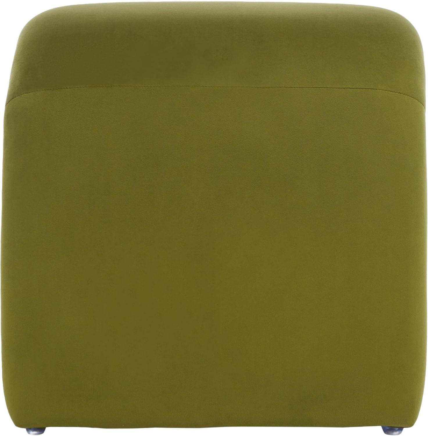 image:imageSafavieh Home Collection Kibo Modern Waterfall Cream Velvet Ottoman Fully AssembledOlive