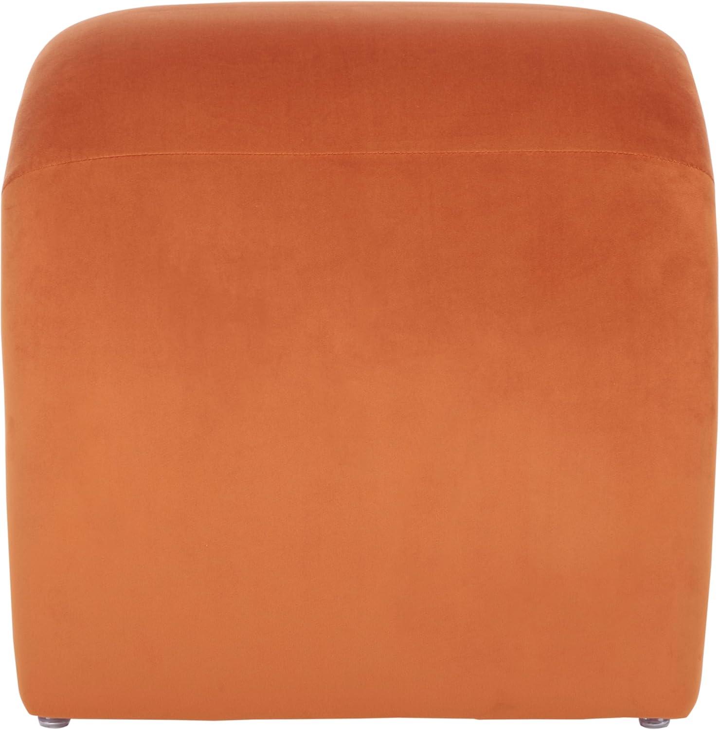 image:imageSafavieh Home Collection Kibo Modern Waterfall Cream Velvet Ottoman Fully AssembledRust