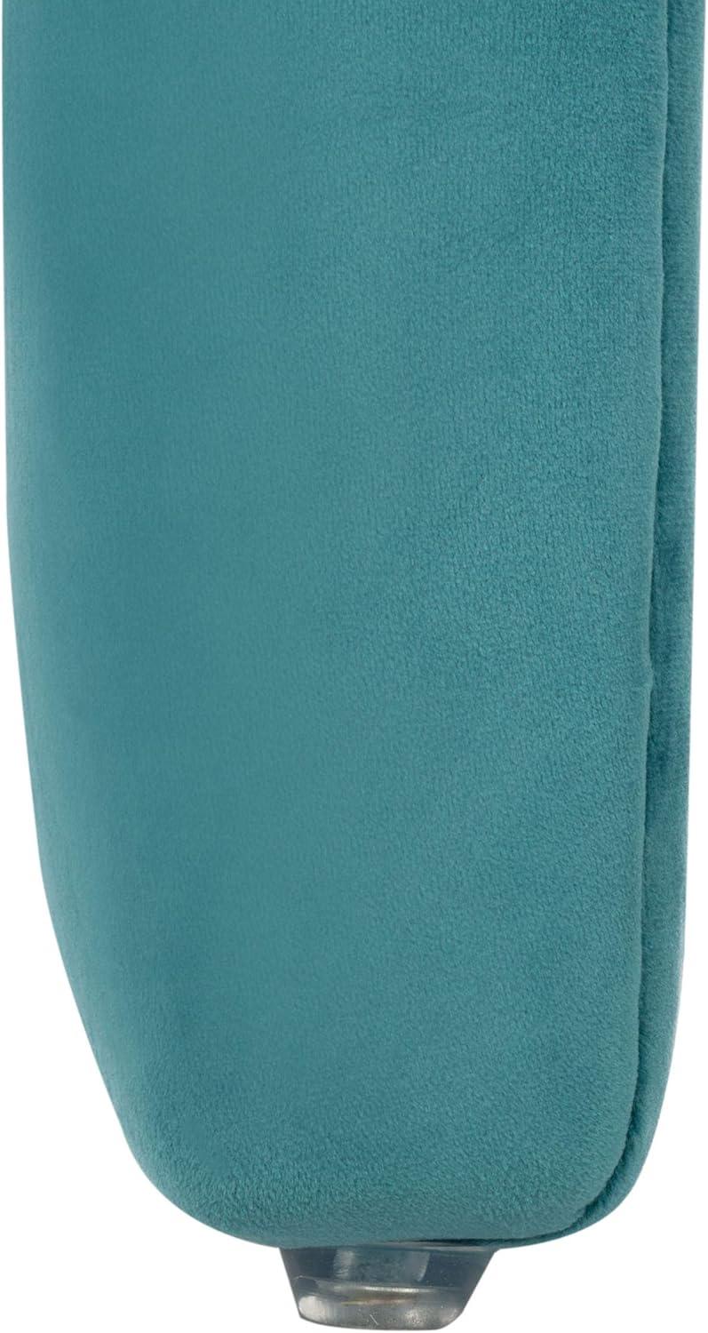 image:imageSafavieh Home Collection Kibo Modern Waterfall Cream Velvet Ottoman Fully AssembledSea Blue